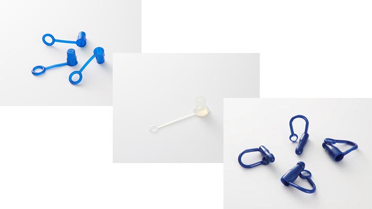 Tethered caps for medical applications available in three materials