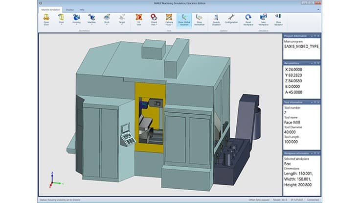 FANUC’s CNC workforce solution includes 5-axis simulation
