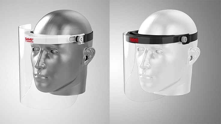 White Medical Face Shield Visor REUSABLE-3D Printed Made in EE.UU 