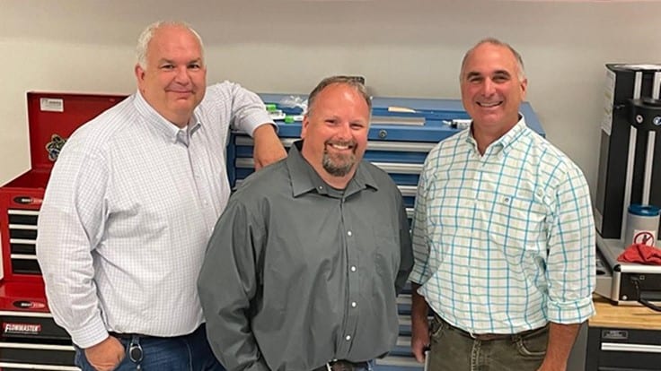 (Left to right) Tim Warden, Steve Rengers, and Greg Morris, co-founders of Vertex Manufacturing