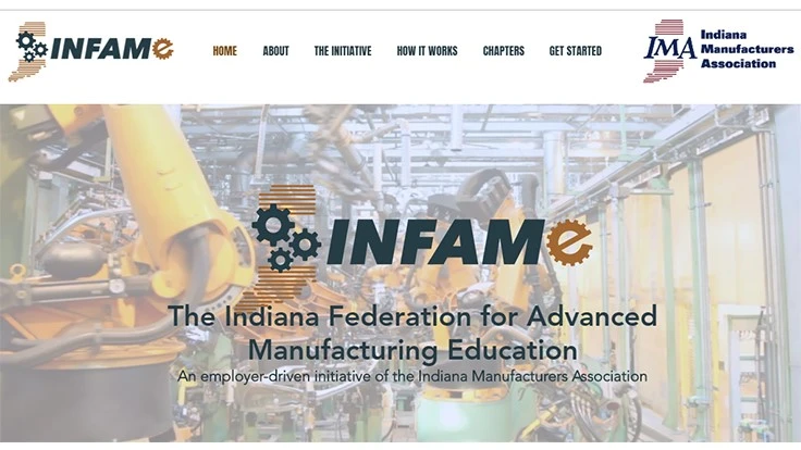 Screenshot of INFAME home page 