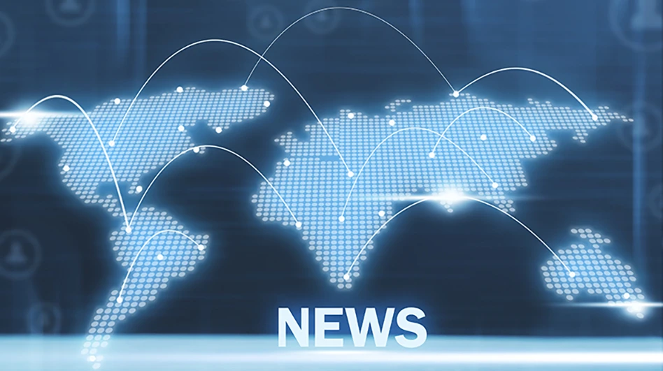 flat map of world with the word news