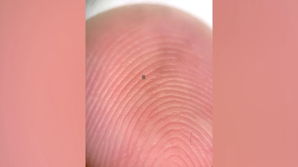 A microrobot so small it’s balanced on the ridge of a fingerprint