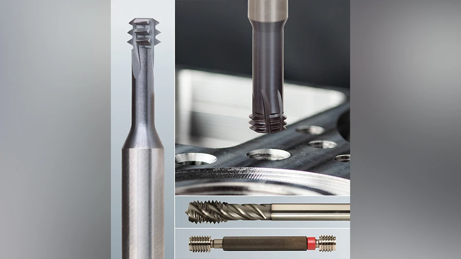 Image of emuge self-lock threading tools line and the high ramp precision thread gage from expanded self-lock gages line