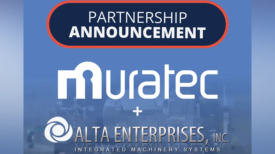 Image saying partnership announcement with the muratec and alta enterprises inc logos along with words integrated machinery systems