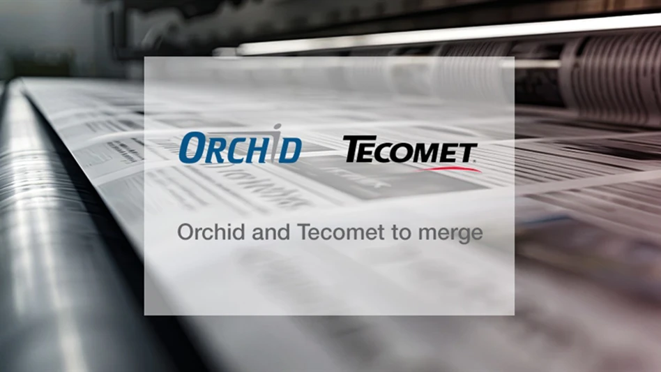 Text reading Orchid and Tecomet to merge below both company logos