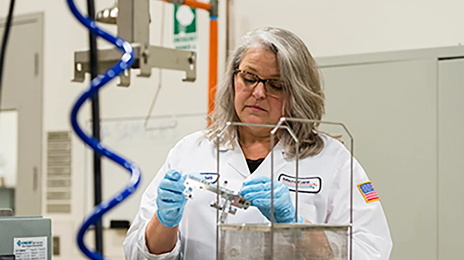 A person working in a lab