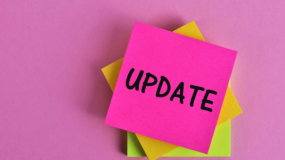 Post it notes with update printed on the top one