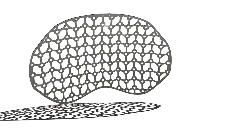 A titanium cranial mesh implant