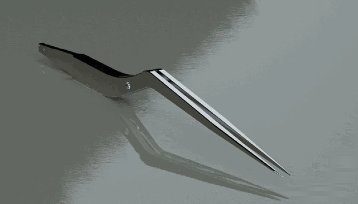 A pair of forceps for use in surgery.